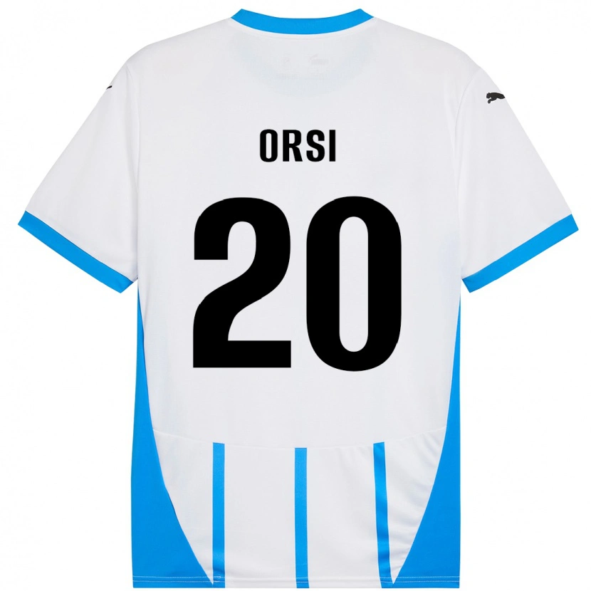 Danxen Hombre Camiseta Benedetta Orsi #20 Blanco Azul 2ª Equipación 2024/25 La Camisa México