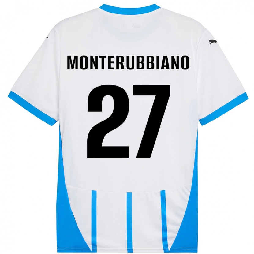 Danxen Hombre Camiseta Valeria Monterubbiano #27 Blanco Azul 2ª Equipación 2024/25 La Camisa México