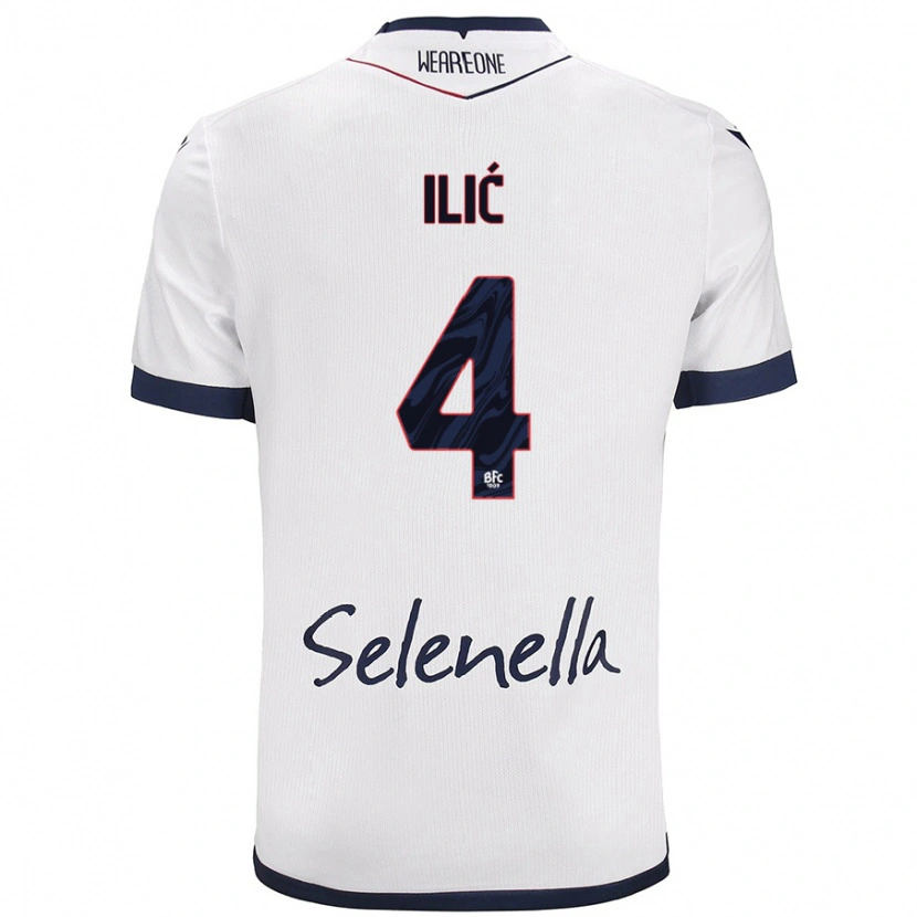 Danxen Hombre Camiseta Mihajlo Ilić #4 Blanco Azul Real 2ª Equipación 2024/25 La Camisa México