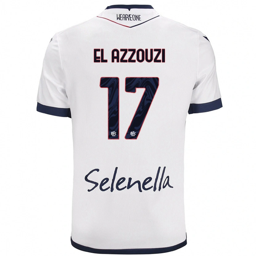Danxen Hombre Camiseta Oussama El Azzouzi #17 Blanco Azul Real 2ª Equipación 2024/25 La Camisa México