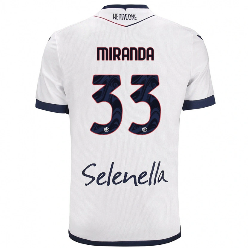 Danxen Hombre Camiseta Juan Miranda #33 Blanco Azul Real 2ª Equipación 2024/25 La Camisa México