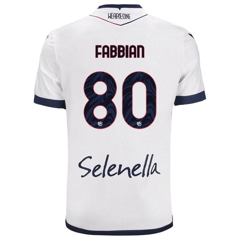 Danxen Hombre Camiseta Giovanni Fabbian #80 Blanco Azul Real 2ª Equipación 2024/25 La Camisa México