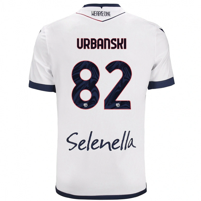 Danxen Hombre Camiseta Kacper Urbanski #82 Blanco Azul Real 2ª Equipación 2024/25 La Camisa México