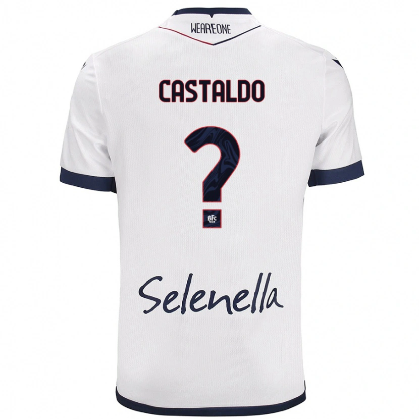 Danxen Hombre Camiseta Francesco Castaldo #0 Blanco Azul Real 2ª Equipación 2024/25 La Camisa México