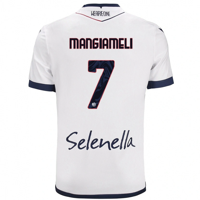 Danxen Hombre Camiseta Federico Mangiameli #7 Blanco Azul Real 2ª Equipación 2024/25 La Camisa México