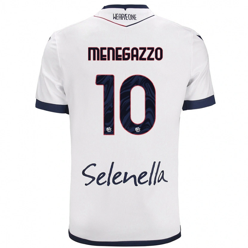 Danxen Hombre Camiseta Lorenzo Menegazzo #10 Blanco Azul Real 2ª Equipación 2024/25 La Camisa México