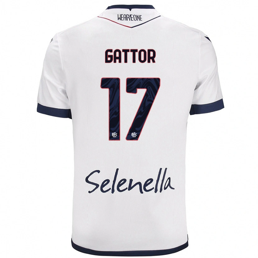 Danxen Hombre Camiseta Gianluca Gattor #17 Blanco Azul Real 2ª Equipación 2024/25 La Camisa México