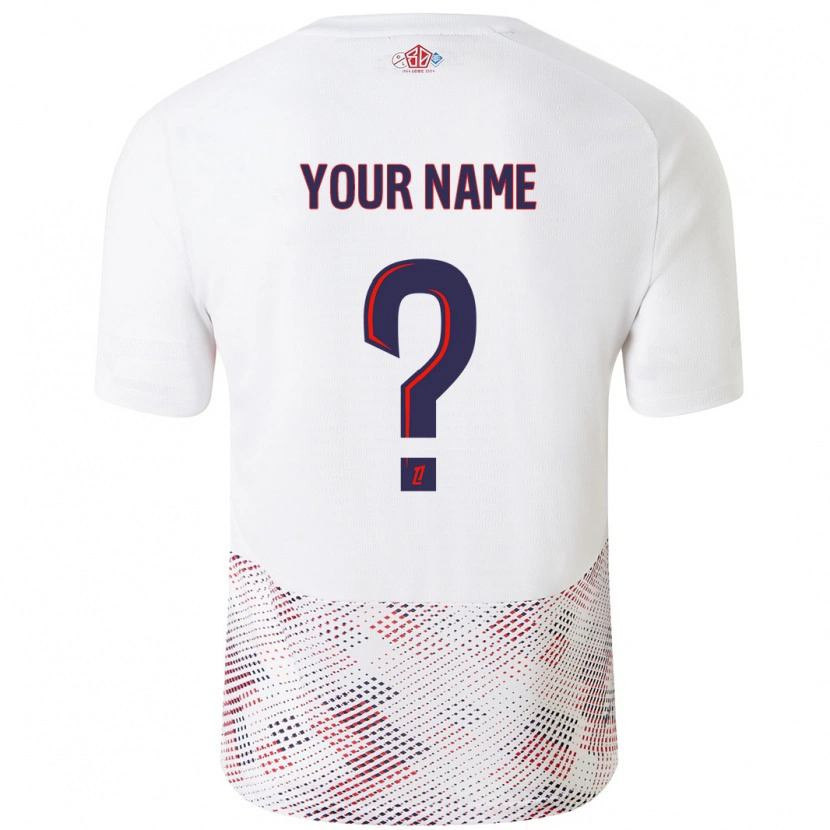 Danxen Hombre Camiseta Su Nombre #0 Blanco Azul Real 2ª Equipación 2024/25 La Camisa México