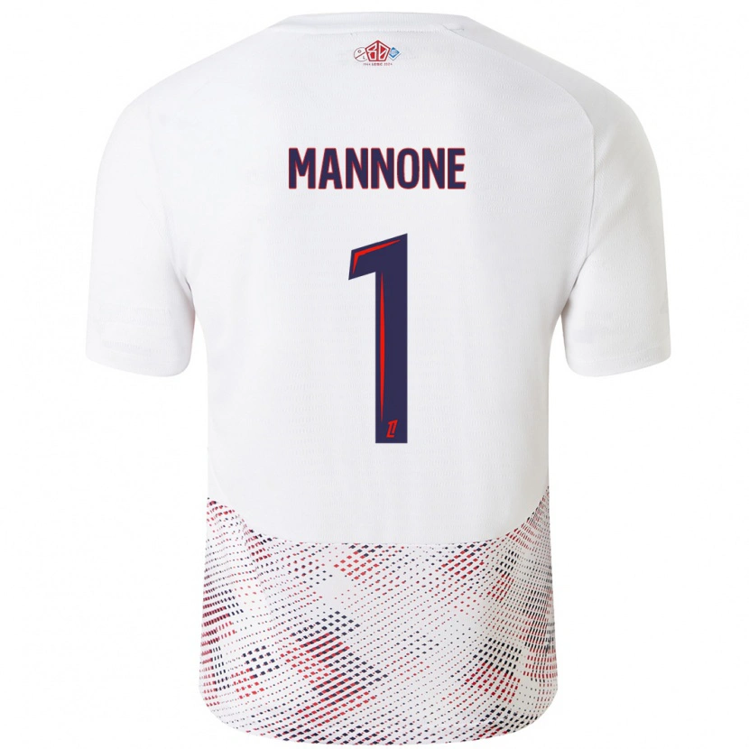Danxen Hombre Camiseta Vito Mannone #1 Blanco Azul Real 2ª Equipación 2024/25 La Camisa México