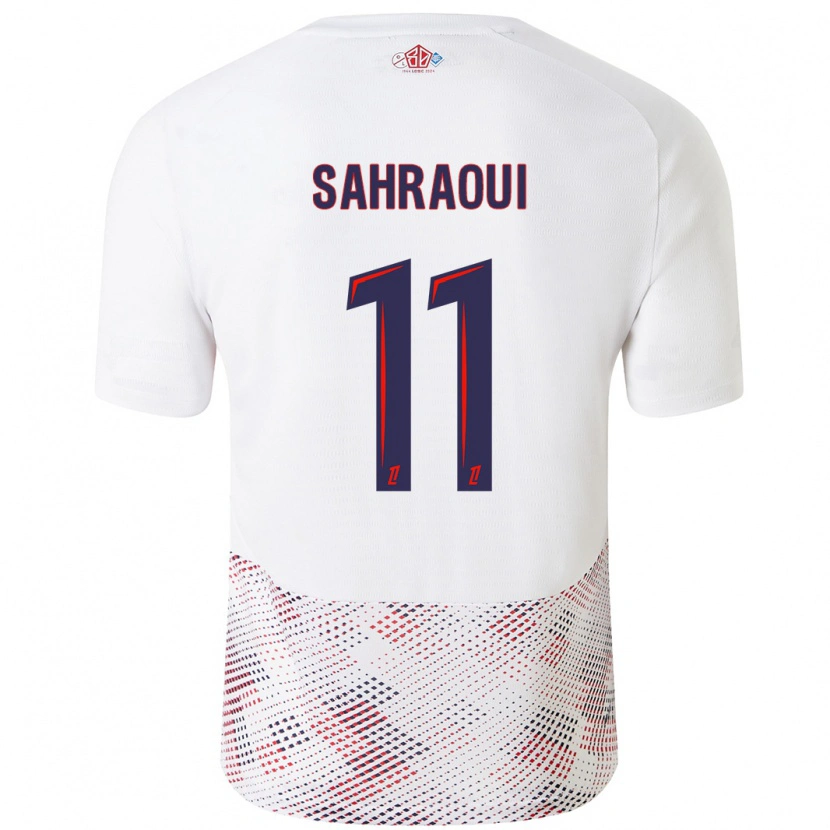 Danxen Hombre Camiseta Osame Sahraoui #11 Blanco Azul Real 2ª Equipación 2024/25 La Camisa México
