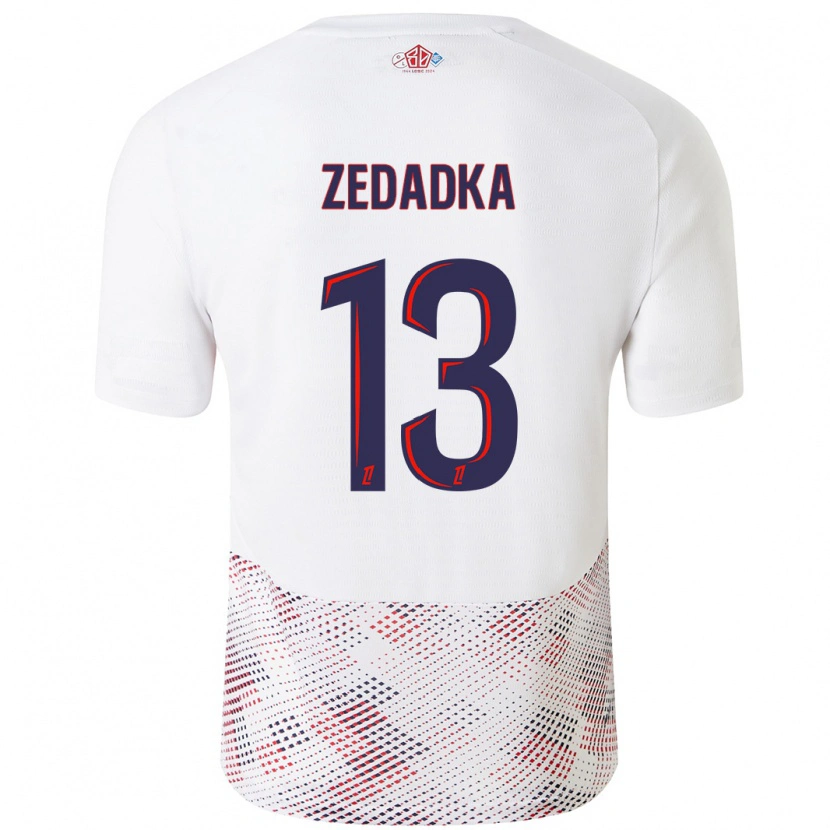 Danxen Hombre Camiseta Akim Zedadka #13 Blanco Azul Real 2ª Equipación 2024/25 La Camisa México