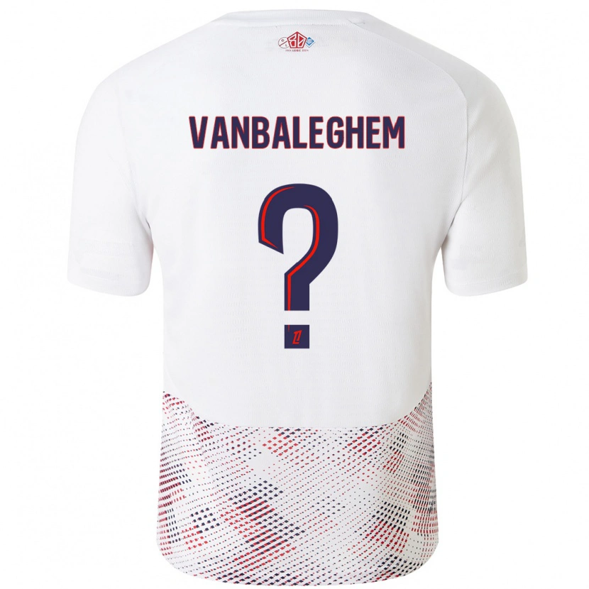 Danxen Hombre Camiseta Valentin Vanbaleghem #0 Blanco Azul Real 2ª Equipación 2024/25 La Camisa México