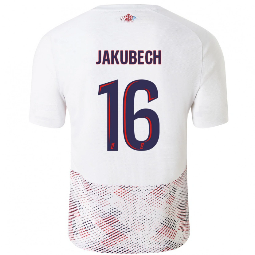 Danxen Hombre Camiseta Adam Jakubech #16 Blanco Azul Real 2ª Equipación 2024/25 La Camisa México