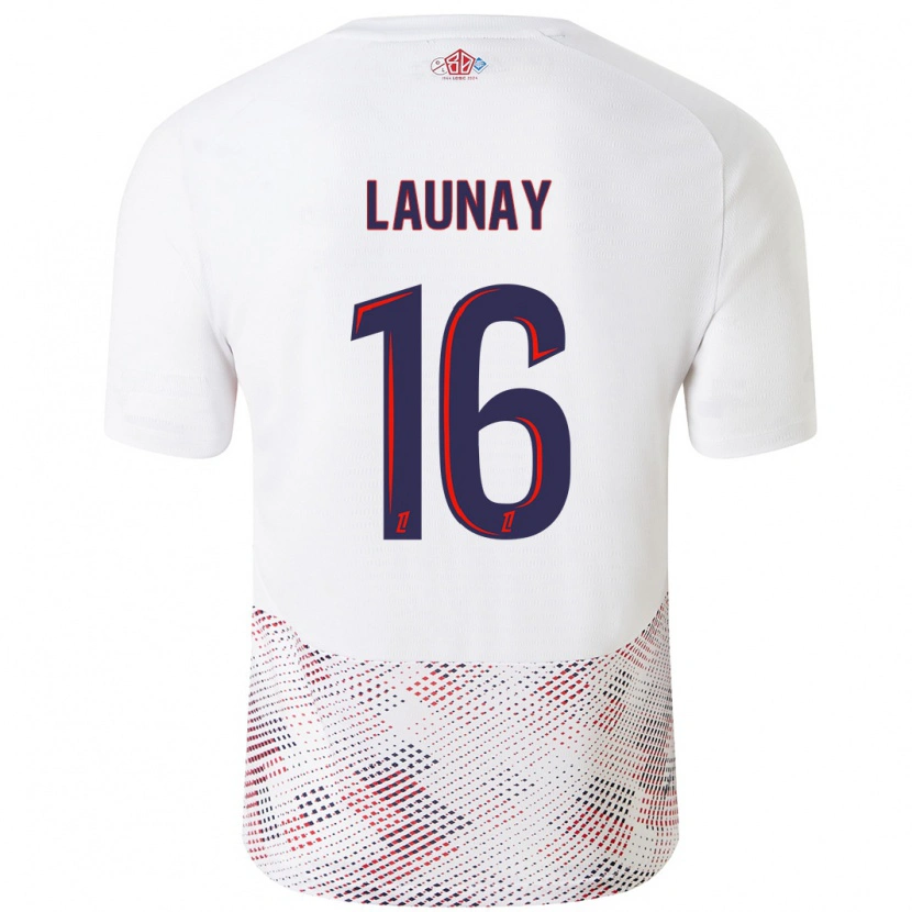 Danxen Hombre Camiseta Elisa Launay #16 Blanco Azul Real 2ª Equipación 2024/25 La Camisa México