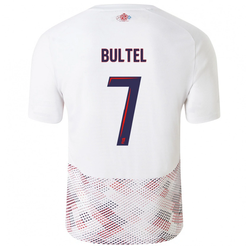 Danxen Hombre Camiseta Ludivine Bultel #7 Blanco Azul Real 2ª Equipación 2024/25 La Camisa México