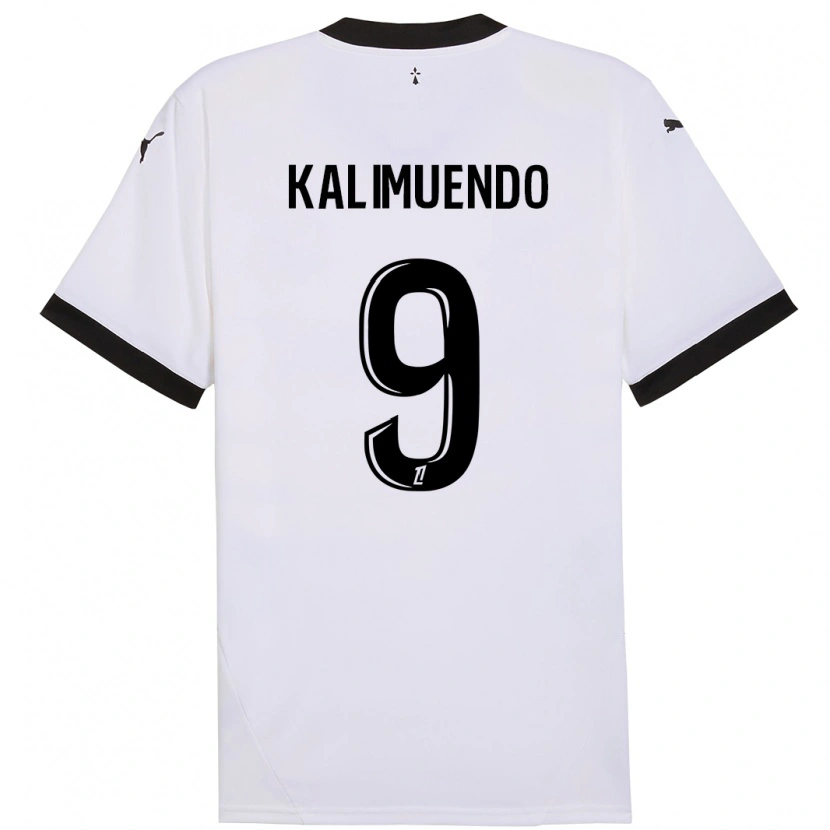Danxen Hombre Camiseta Arnaud Kalimuendo #9 Blanco Negro 2ª Equipación 2024/25 La Camisa México