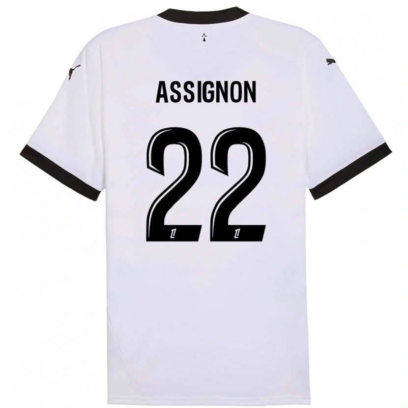 Danxen Hombre Camiseta Lorenz Assignon #22 Blanco Negro 2ª Equipación 2024/25 La Camisa México