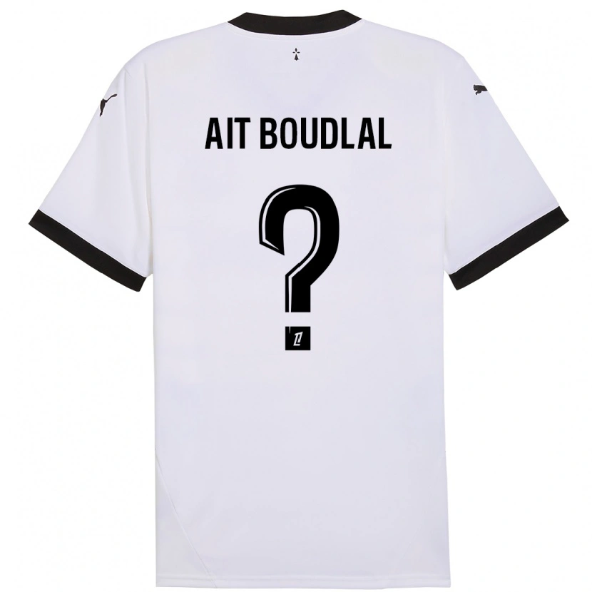 Danxen Hombre Camiseta Abdelhamid Ait Boudlal #0 Blanco Negro 2ª Equipación 2024/25 La Camisa México