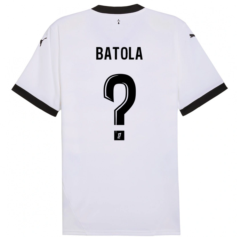 Danxen Hombre Camiseta Yann Batola #0 Blanco Negro 2ª Equipación 2024/25 La Camisa México