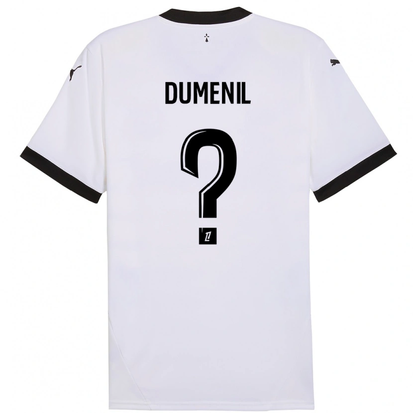 Danxen Hombre Camiseta Kylian Dumenil #0 Blanco Negro 2ª Equipación 2024/25 La Camisa México