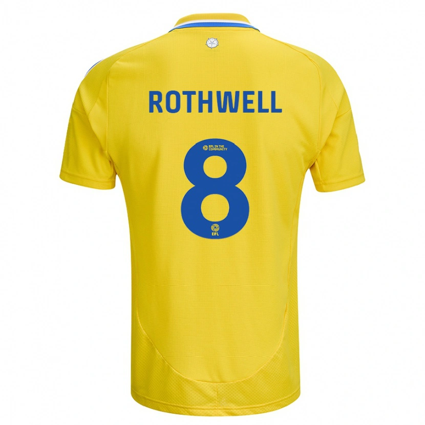Danxen Hombre Camiseta Joe Rothwell #8 Amarillo Azul 2ª Equipación 2024/25 La Camisa México