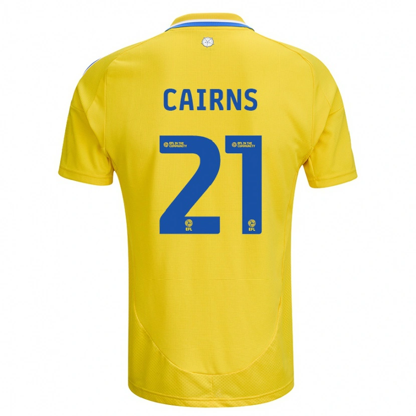 Danxen Hombre Camiseta Alex Cairns #21 Amarillo Azul 2ª Equipación 2024/25 La Camisa México