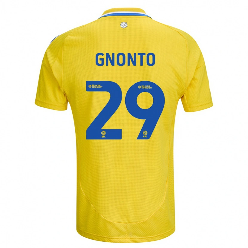 Danxen Hombre Camiseta Wilfried Gnonto #29 Amarillo Azul 2ª Equipación 2024/25 La Camisa México