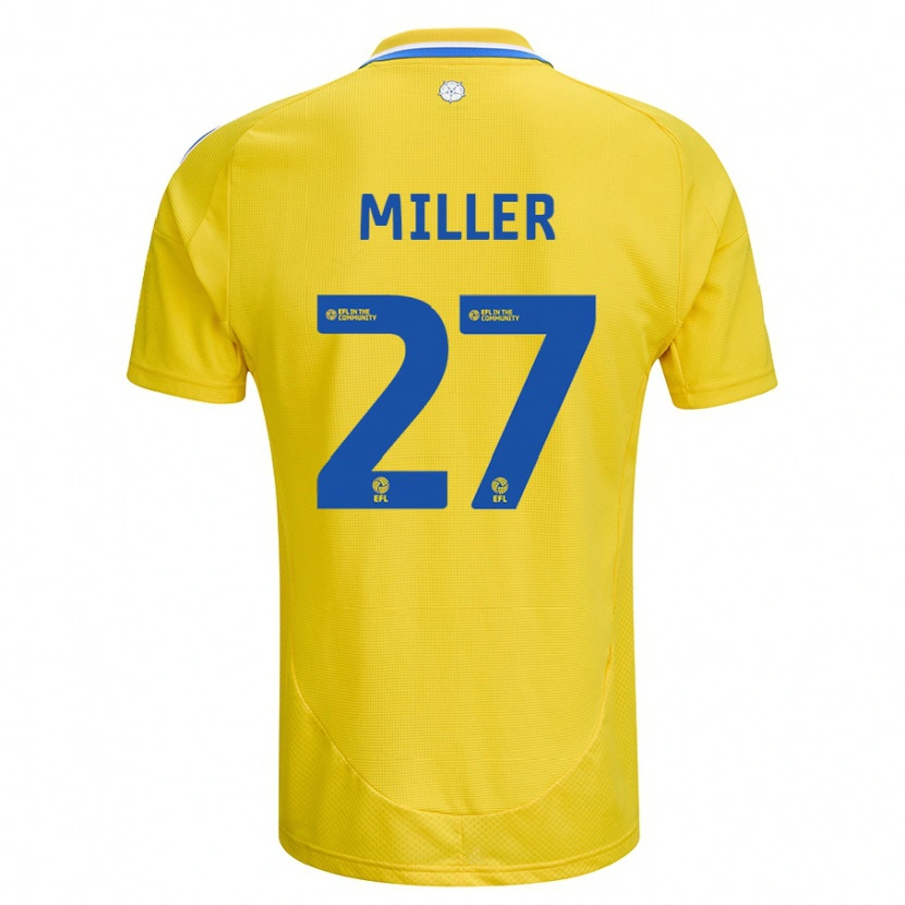 Danxen Hombre Camiseta Amari Miller #27 Amarillo Azul 2ª Equipación 2024/25 La Camisa México