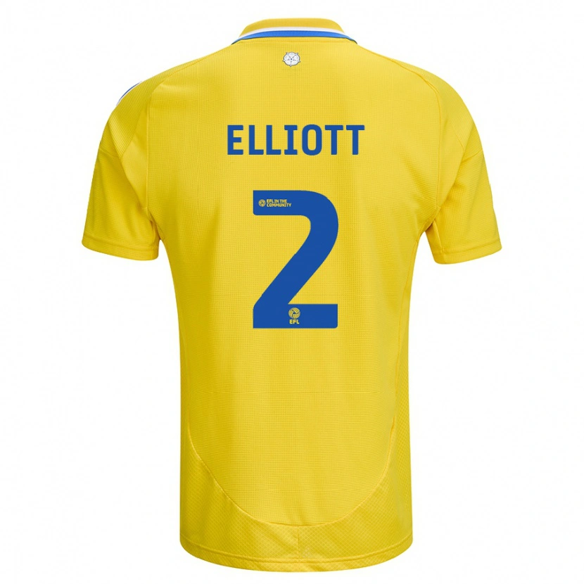 Danxen Hombre Camiseta Izzy Elliott #2 Amarillo Azul 2ª Equipación 2024/25 La Camisa México