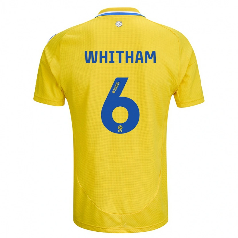 Danxen Hombre Camiseta Danielle Whitham #6 Amarillo Azul 2ª Equipación 2024/25 La Camisa México