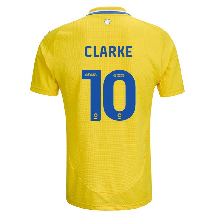 Danxen Hombre Camiseta Sarah Clarke #10 Amarillo Azul 2ª Equipación 2024/25 La Camisa México