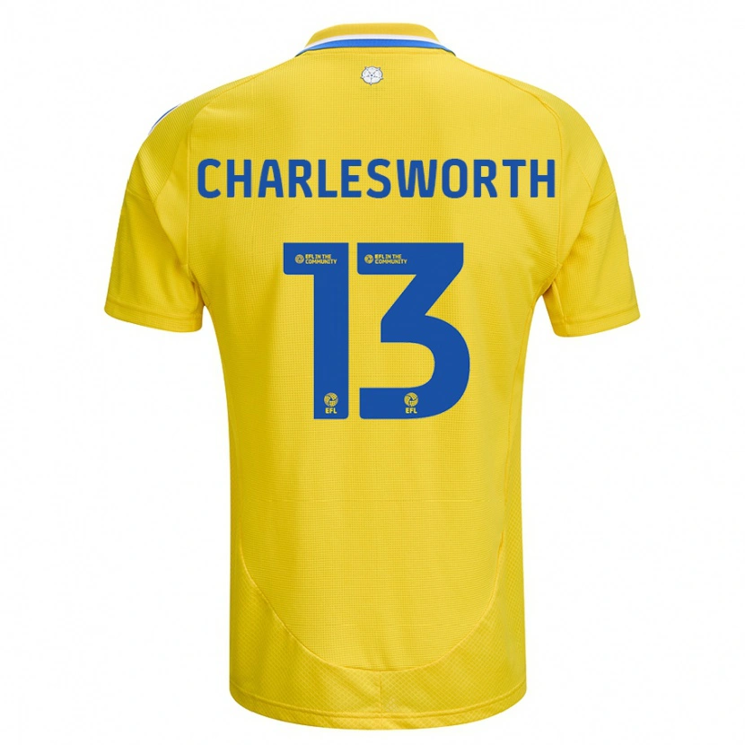 Danxen Hombre Camiseta Millie Robshaw-Charlesworth #13 Amarillo Azul 2ª Equipación 2024/25 La Camisa México