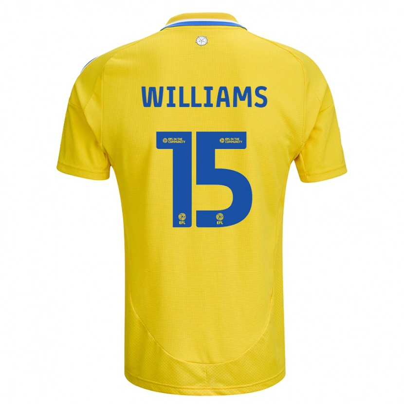 Danxen Hombre Camiseta Paige Williams #15 Amarillo Azul 2ª Equipación 2024/25 La Camisa México