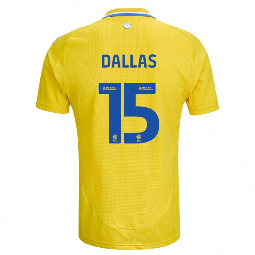 Danxen Hombre Camiseta Stuart Dallas #15 Amarillo Azul 2ª Equipación 2024/25 La Camisa México