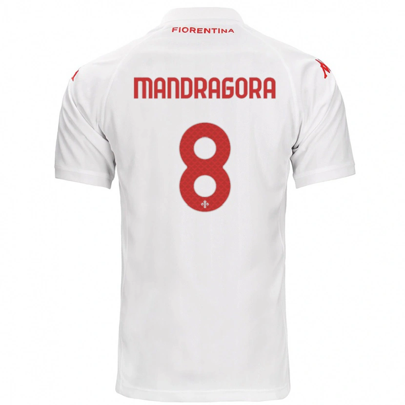Danxen Hombre Camiseta Rolando Mandragora #8 Blanco 2ª Equipación 2024/25 La Camisa México