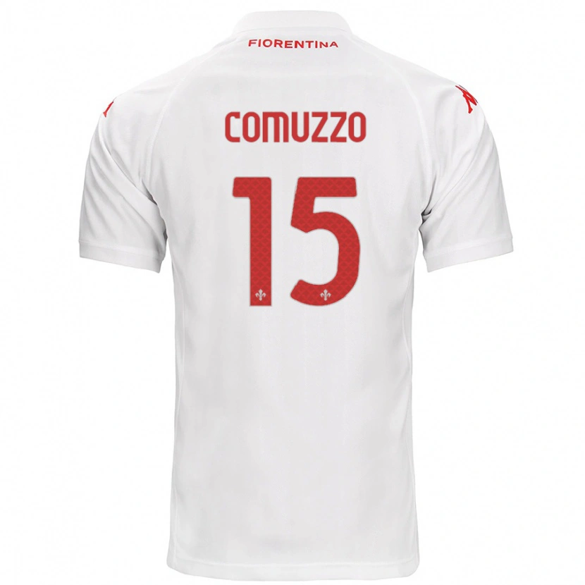 Danxen Hombre Camiseta Pietro Comuzzo #15 Blanco 2ª Equipación 2024/25 La Camisa México