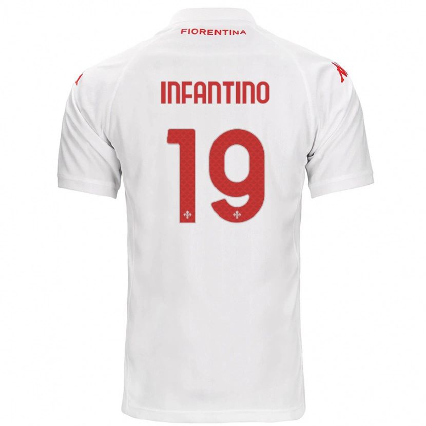 Danxen Hombre Camiseta Gino Infantino #19 Blanco 2ª Equipación 2024/25 La Camisa México