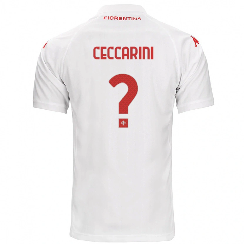 Danxen Hombre Camiseta Mattia Ceccarini #0 Blanco 2ª Equipación 2024/25 La Camisa México