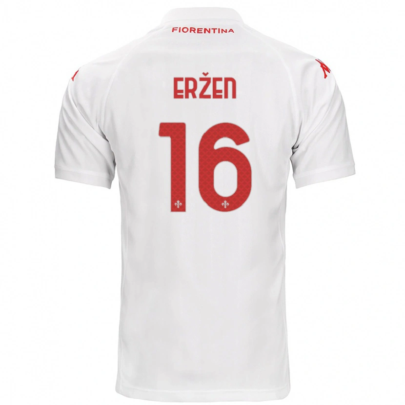 Danxen Hombre Camiseta Kaja Eržen #16 Blanco 2ª Equipación 2024/25 La Camisa México