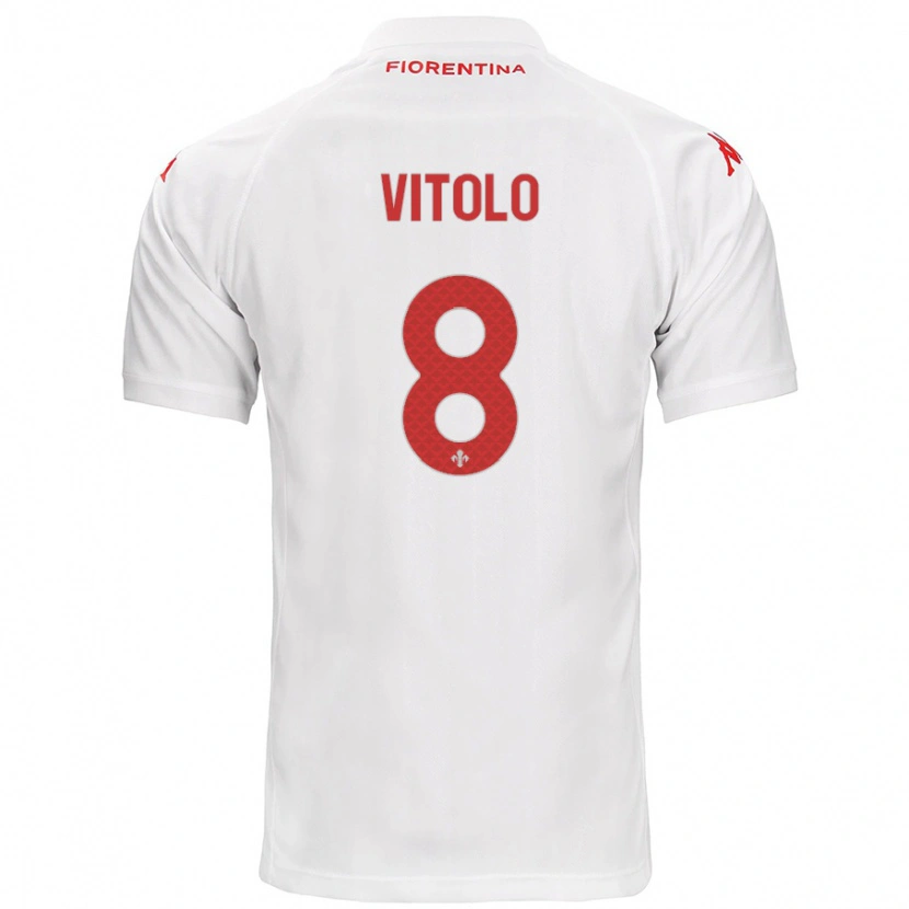Danxen Hombre Camiseta Federico Vitolo #8 Blanco 2ª Equipación 2024/25 La Camisa México