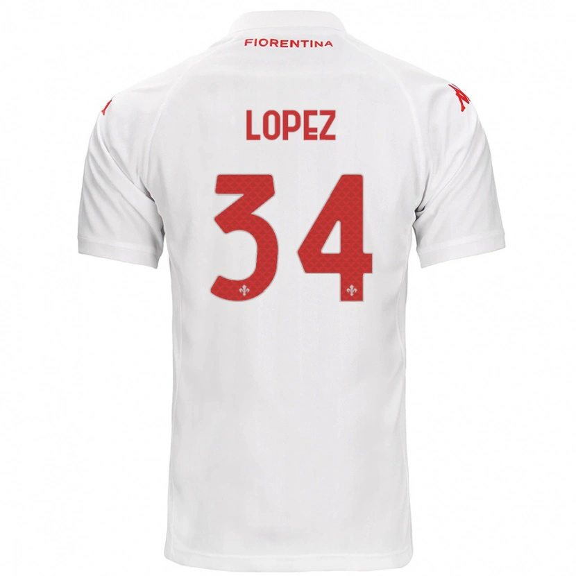 Danxen Hombre Camiseta Lucas López #34 Blanco 2ª Equipación 2024/25 La Camisa México
