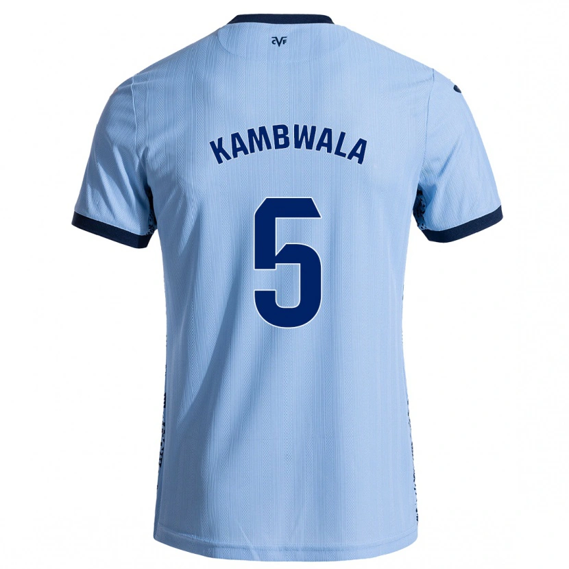 Danxen Hombre Camiseta Willy Kambwala #5 Azul Cielo 2ª Equipación 2024/25 La Camisa México