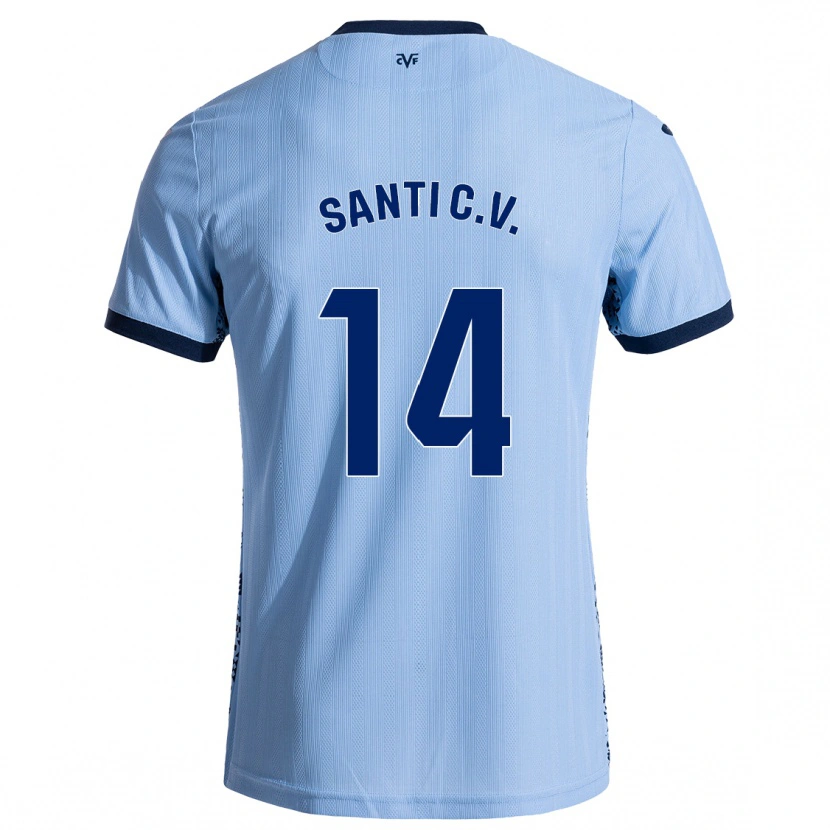 Danxen Hombre Camiseta Santi Comesaña #14 Azul Cielo 2ª Equipación 2024/25 La Camisa México