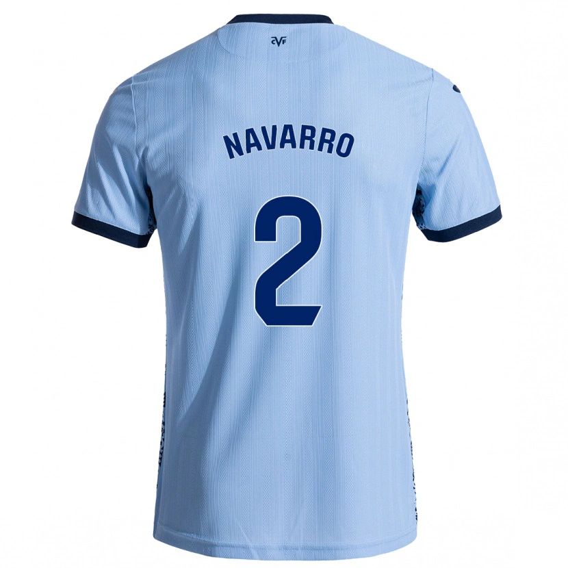 Danxen Hombre Camiseta Pau Navarro #2 Azul Cielo 2ª Equipación 2024/25 La Camisa México