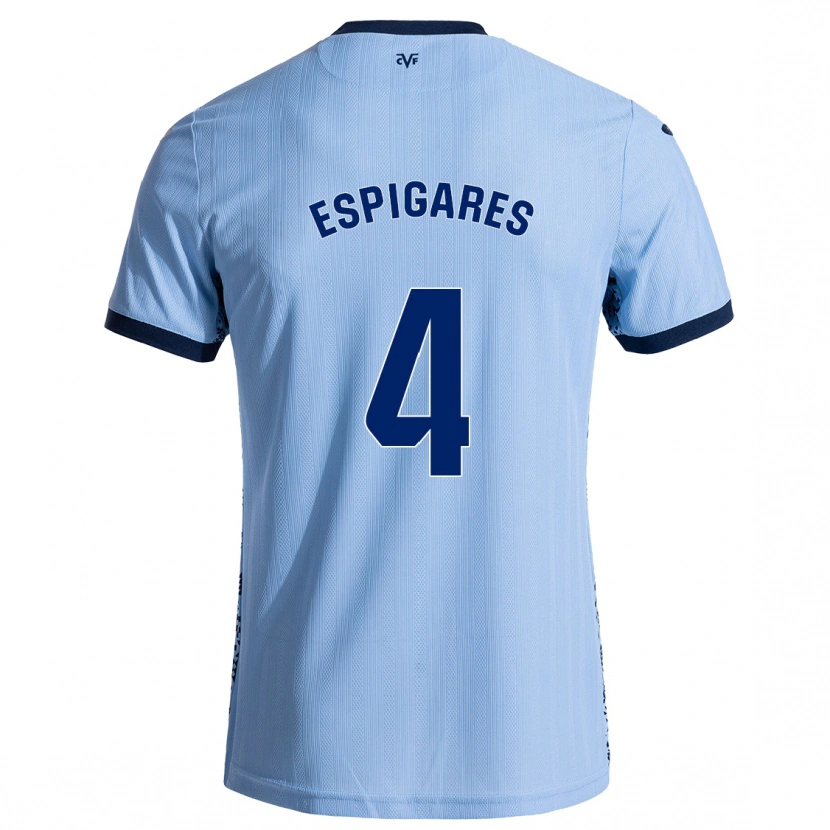Danxen Hombre Camiseta Antonio Espigares #4 Azul Cielo 2ª Equipación 2024/25 La Camisa México
