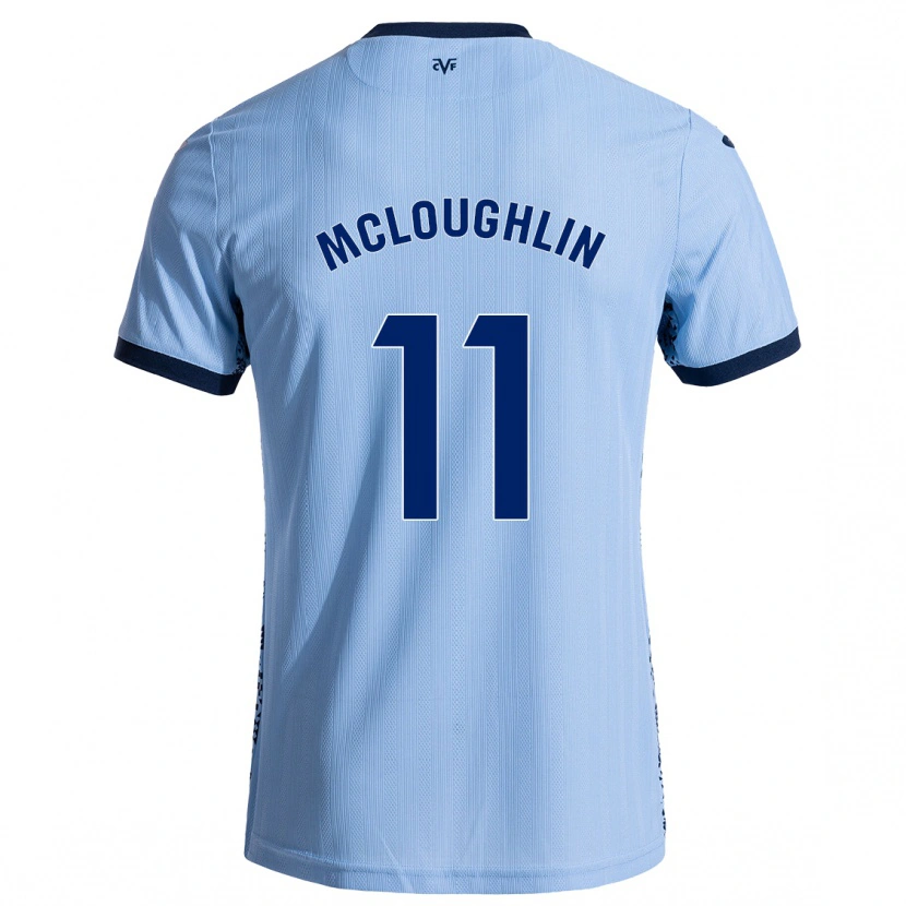Danxen Hombre Camiseta Caden Mcloughlin #11 Azul Cielo 2ª Equipación 2024/25 La Camisa México