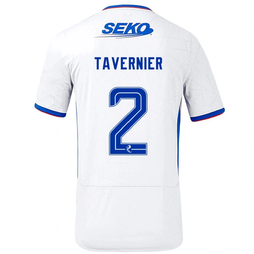 Danxen Hombre Camiseta James Tavernier #2 Blanco Azul 2ª Equipación 2024/25 La Camisa México