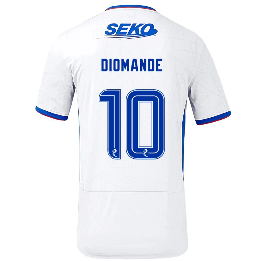 Danxen Hombre Camiseta Mohamed Diomandé #10 Blanco Azul 2ª Equipación 2024/25 La Camisa México