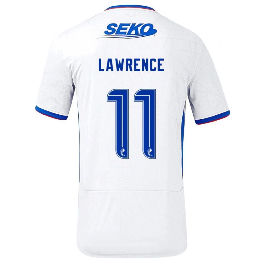 Danxen Hombre Camiseta Tom Lawrence #11 Blanco Azul 2ª Equipación 2024/25 La Camisa México