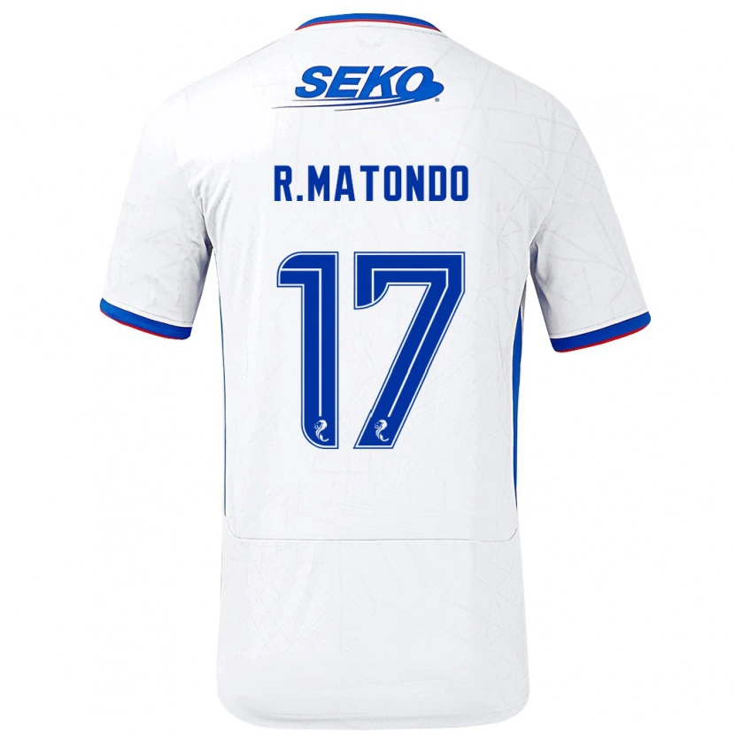 Danxen Hombre Camiseta Rabbi Matondo #17 Blanco Azul 2ª Equipación 2024/25 La Camisa México